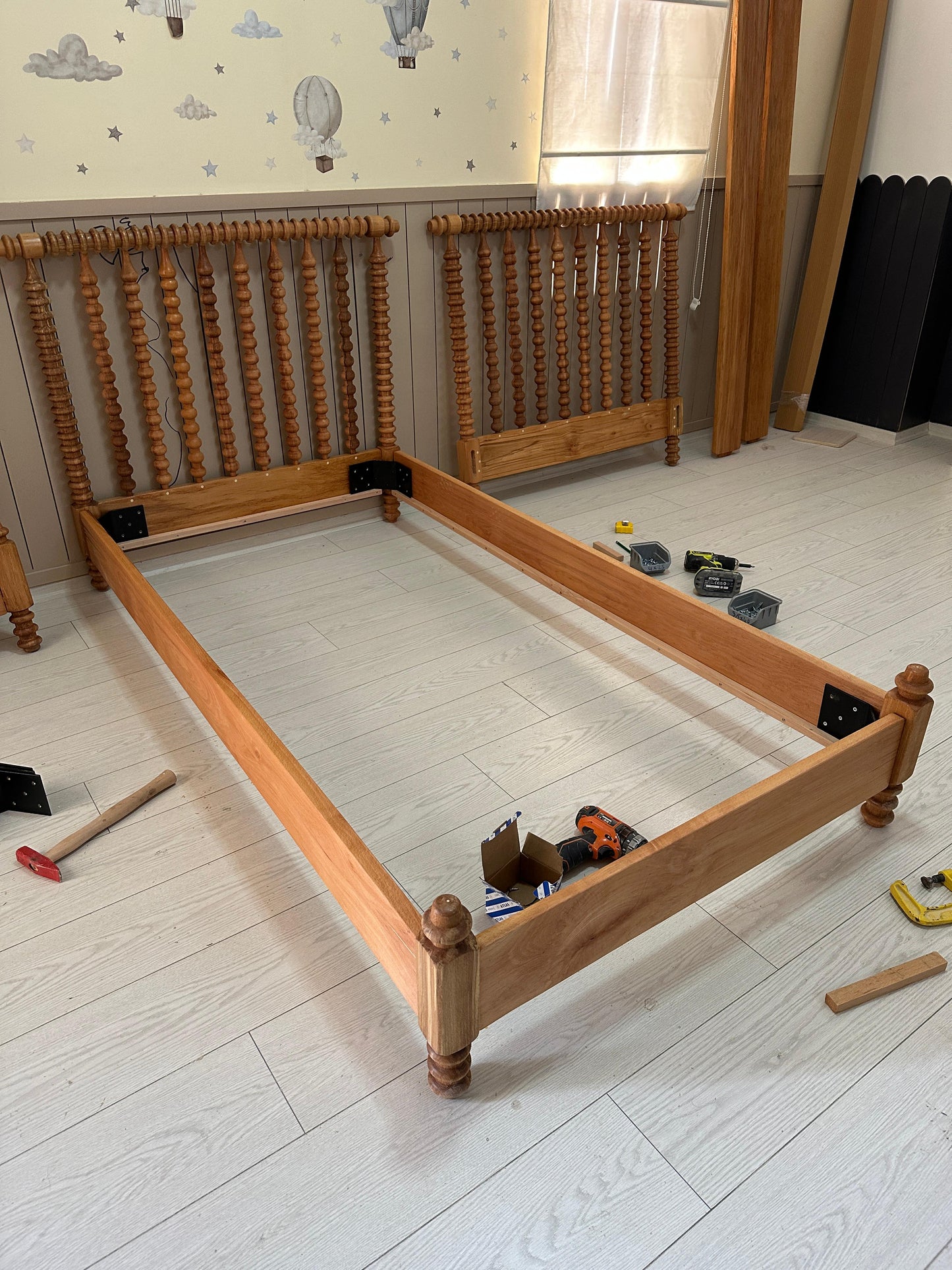 Ready for Ship - Jenny Lind Spindle Bed - 2 Twin Size Beds in Stock