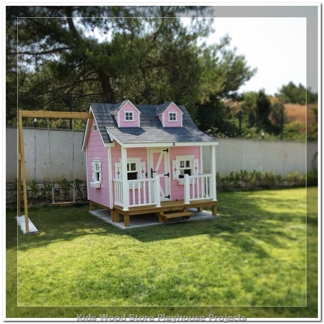 Casita de juegos de madera para niños al aire libre | Fácil montaje