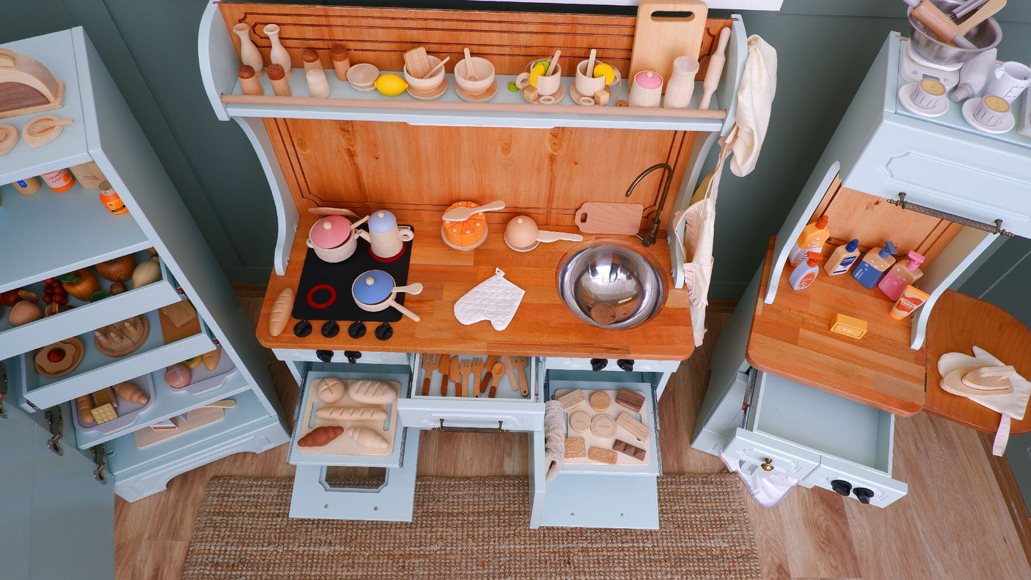 Pinnacle of Luxury: Custom-Designed Wooden Play Kitchens