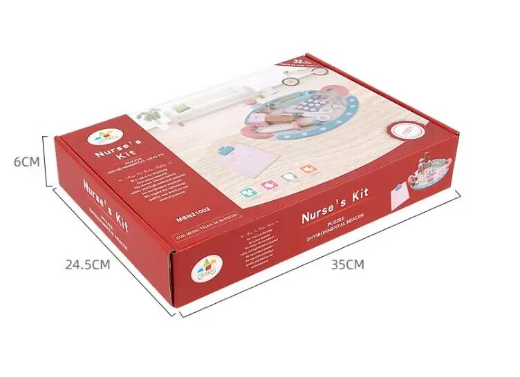 Wooden Doctor Toys Set Pretend Play Educational Toy for Children Medical Simulation Medicine Pill Examination Set Toy for Kids