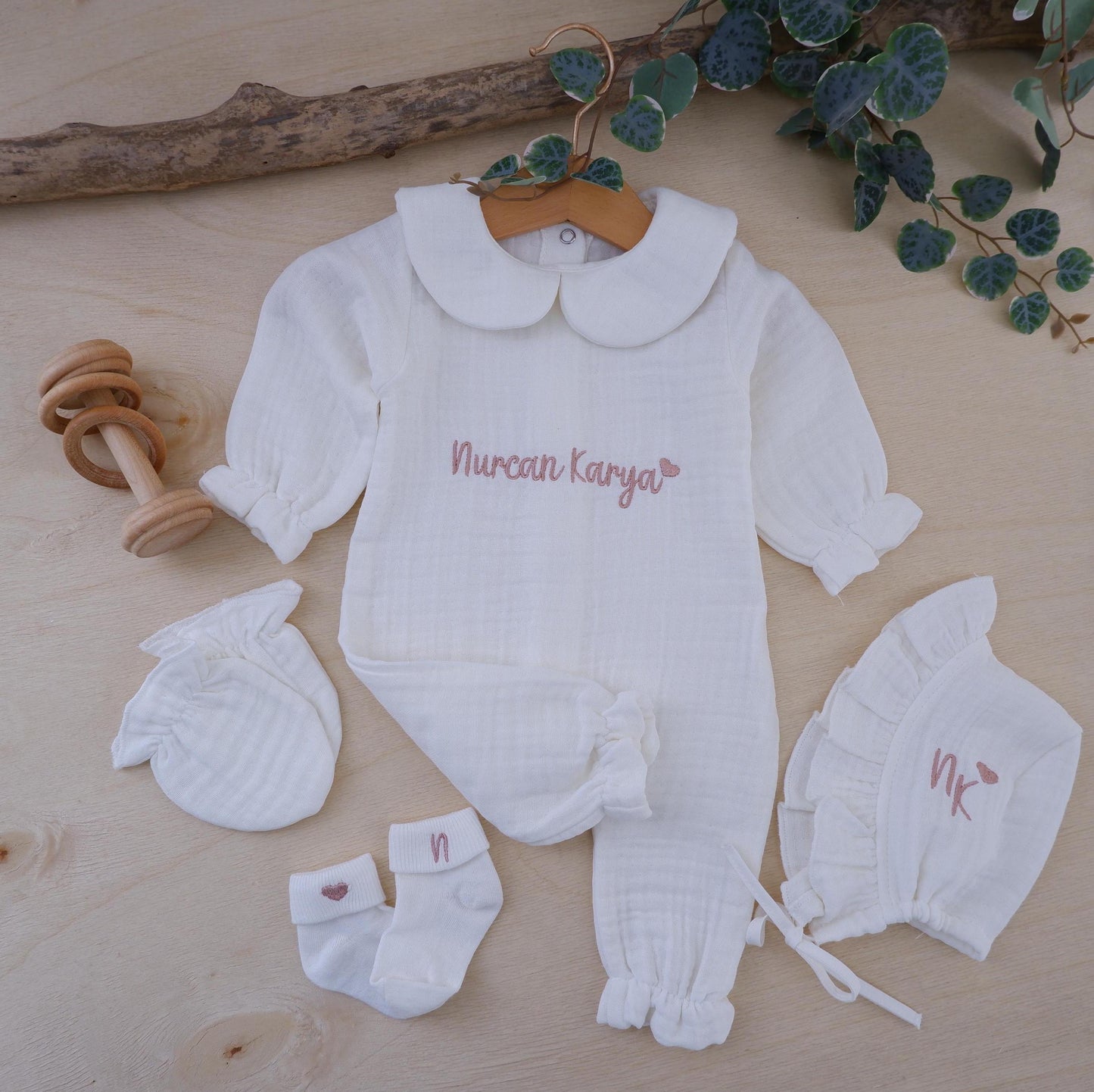 Personalisiertes Coming-Home-Outfit, Neugeborenes Mädchen-Coming-Home-Outfit, individuelles Baby-Mädchen-Krankenhaus-Outfit, Baby-Mädchen-Coming-Home-Outfit