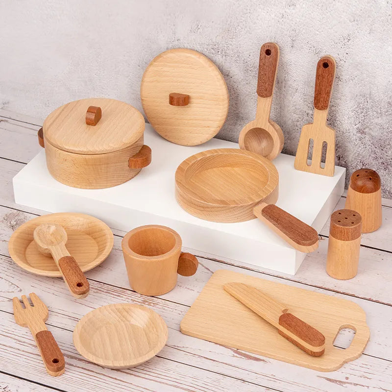 Children's Natural Wood Color Preschool Toys Fruits And Vegetables