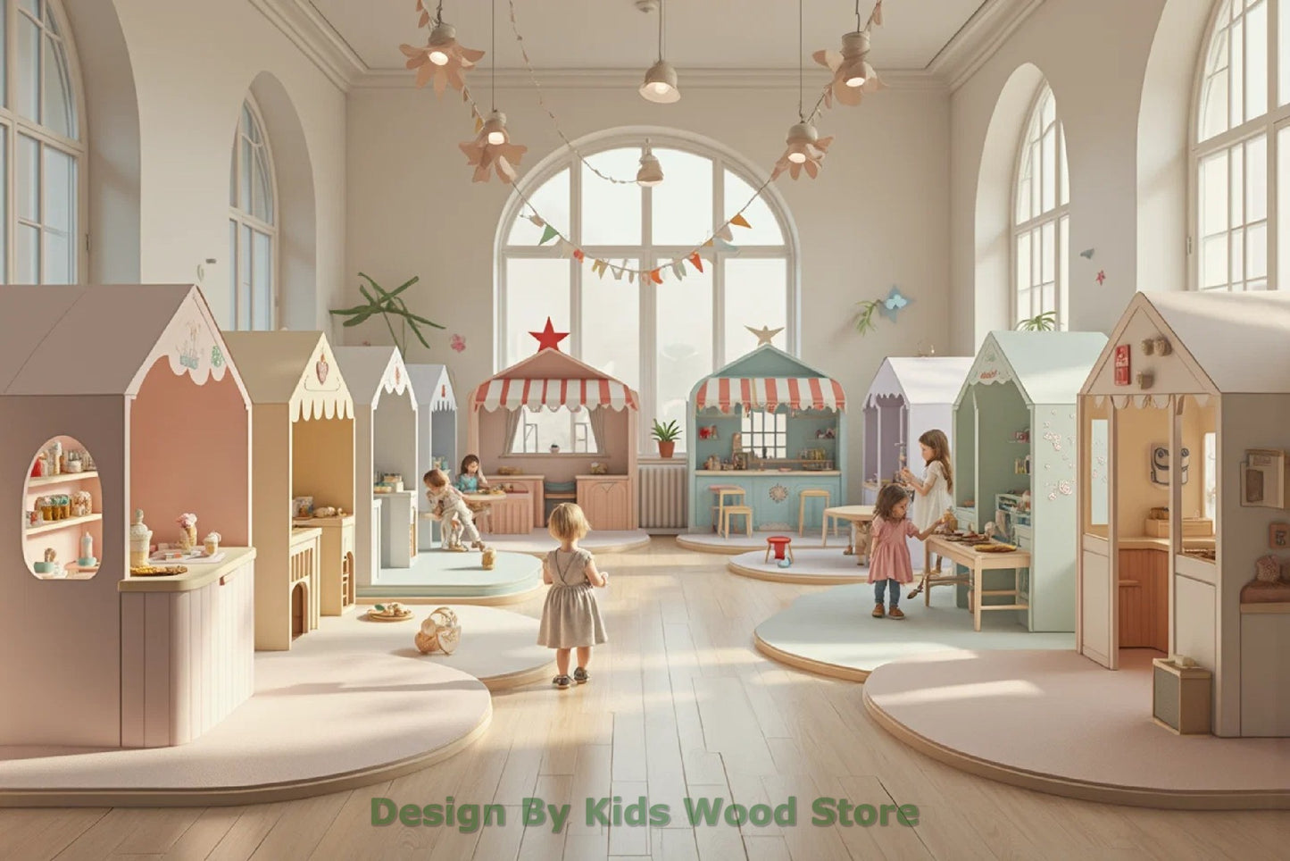 Customizable Educational Indoor and Outdoor Wooden Play Towns for Kids – Imagination-Boosting Designs for Daycares, Play Cafes and Playhouses