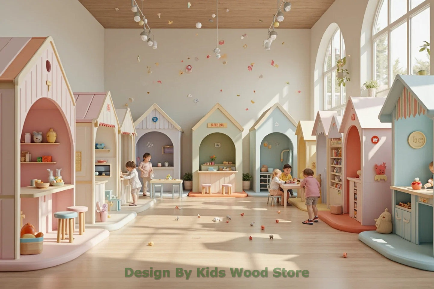 Customizable Educational Indoor and Outdoor Wooden Play Towns for Kids – Imagination-Boosting Designs for Daycares, Play Cafes and Playhouses