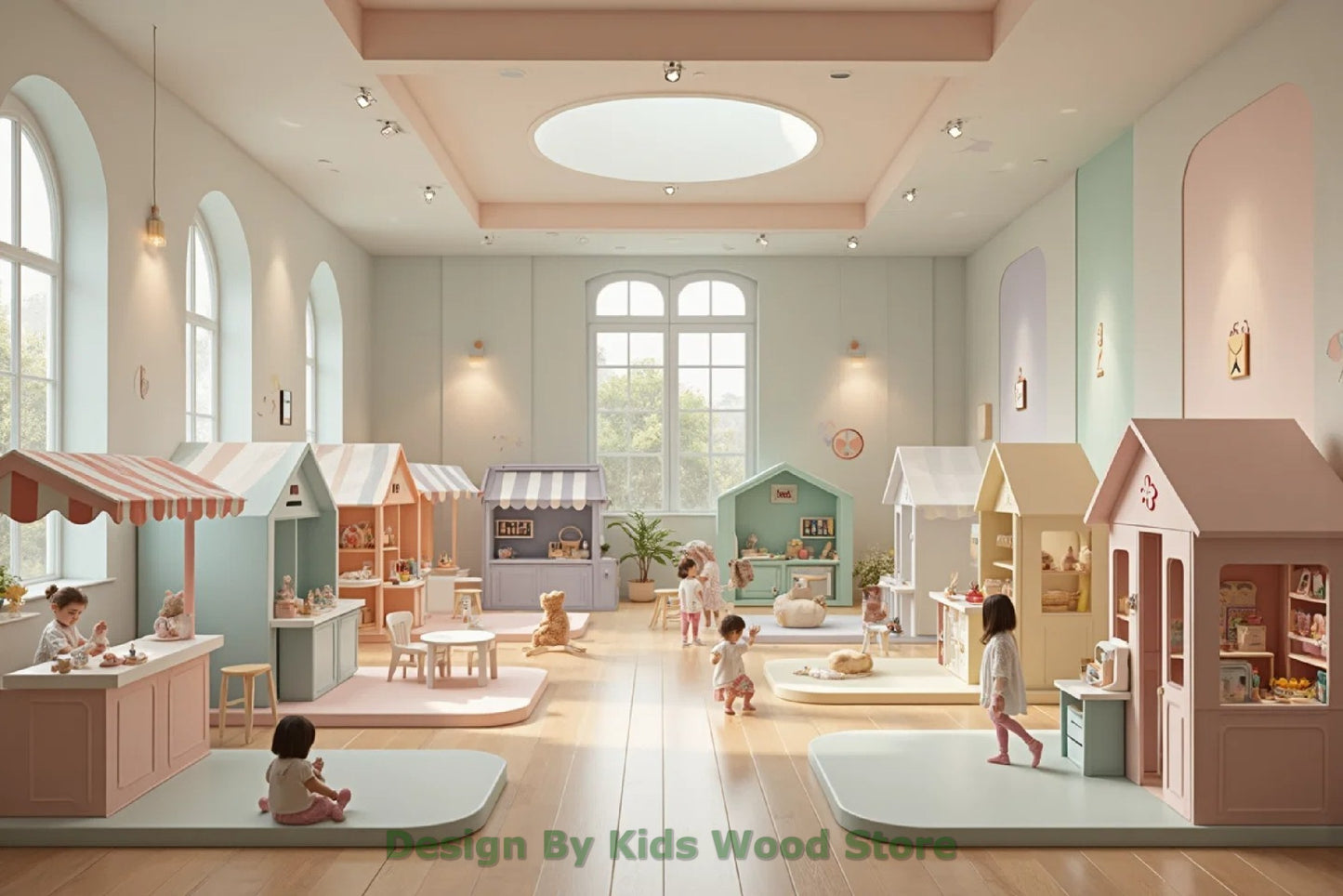 Customizable Educational Indoor and Outdoor Wooden Play Towns for Kids – Imagination-Boosting Designs for Daycares, Play Cafes and Playhouses