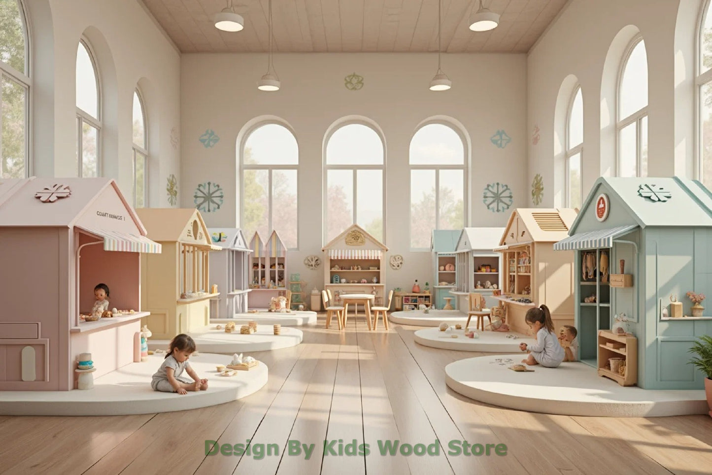 Customizable Educational Indoor and Outdoor Wooden Play Towns for Kids – Imagination-Boosting Designs for Daycares, Play Cafes and Playhouses