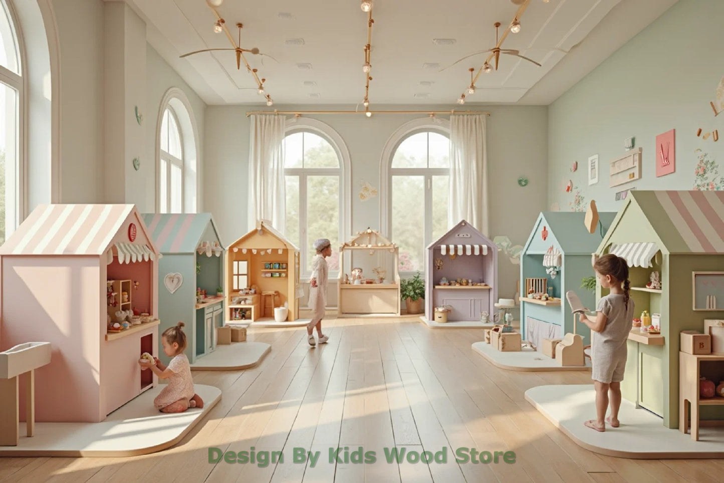 Customizable Educational Indoor and Outdoor Wooden Play Towns for Kids – Imagination-Boosting Designs for Daycares, Play Cafes and Playhouses