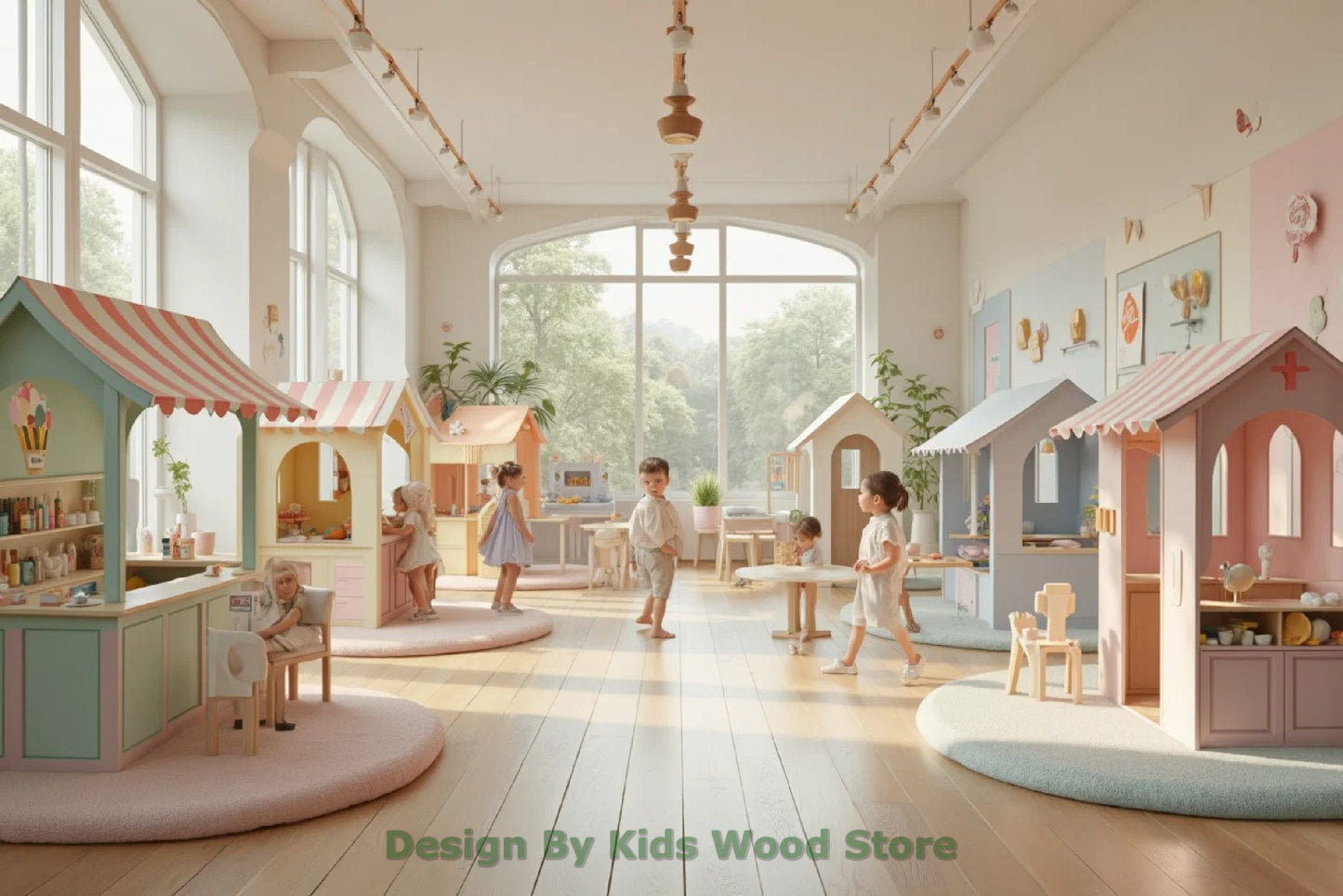 Customizable Educational Indoor and Outdoor Wooden Play Towns for Kids – Imagination-Boosting Designs for Daycares, Play Cafes and Playhouses