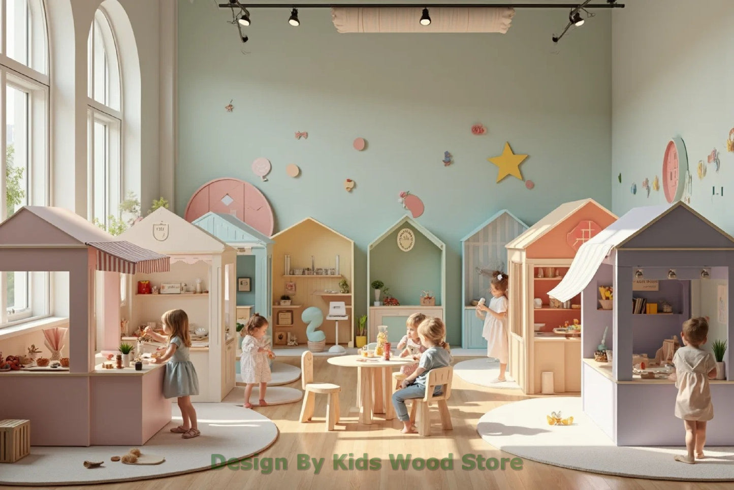 Customizable Educational Indoor and Outdoor Wooden Play Towns for Kids – Imagination-Boosting Designs for Daycares, Play Cafes and Playhouses