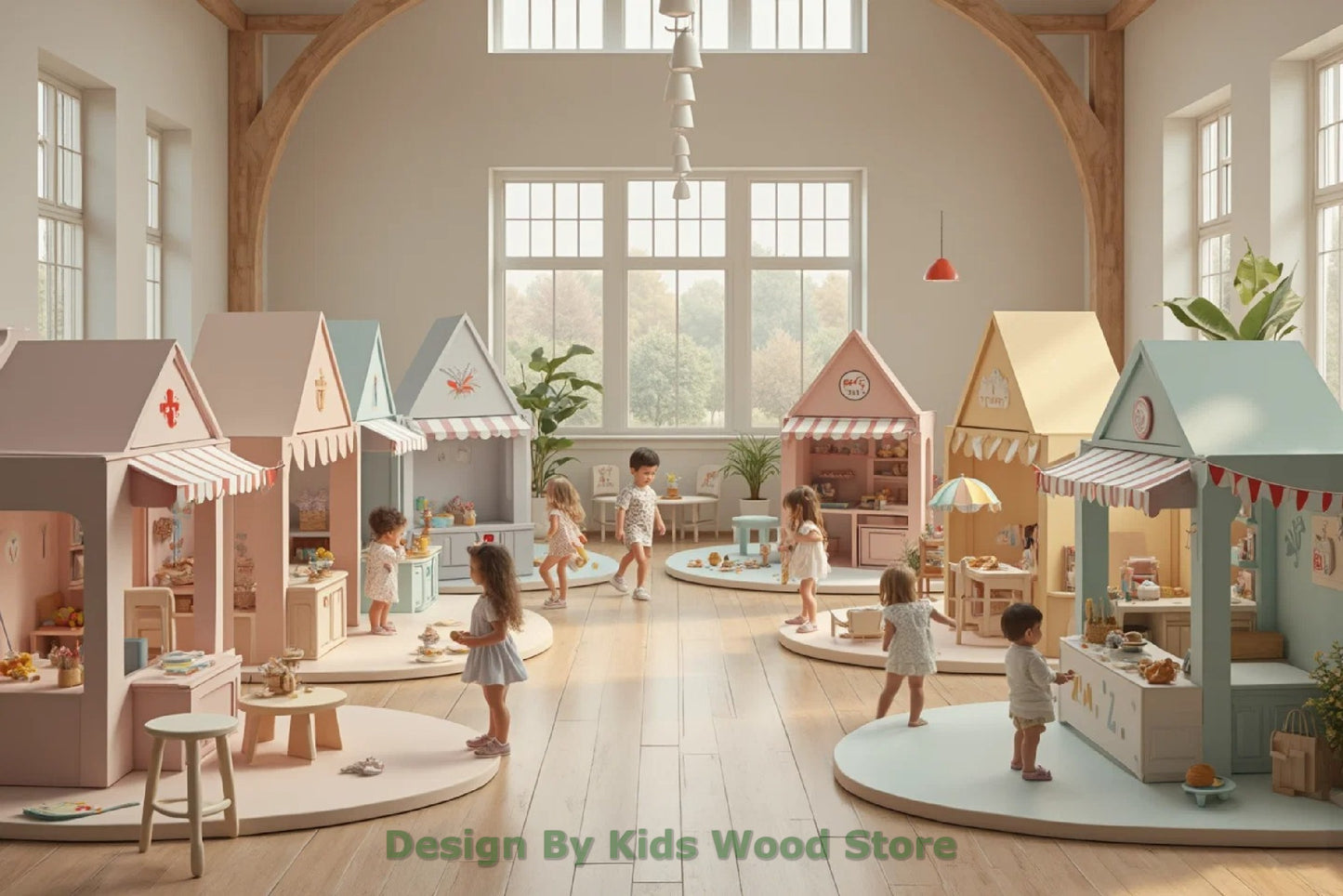 Customizable Educational Indoor and Outdoor Wooden Play Towns for Kids – Imagination-Boosting Designs for Daycares, Play Cafes and Playhouses