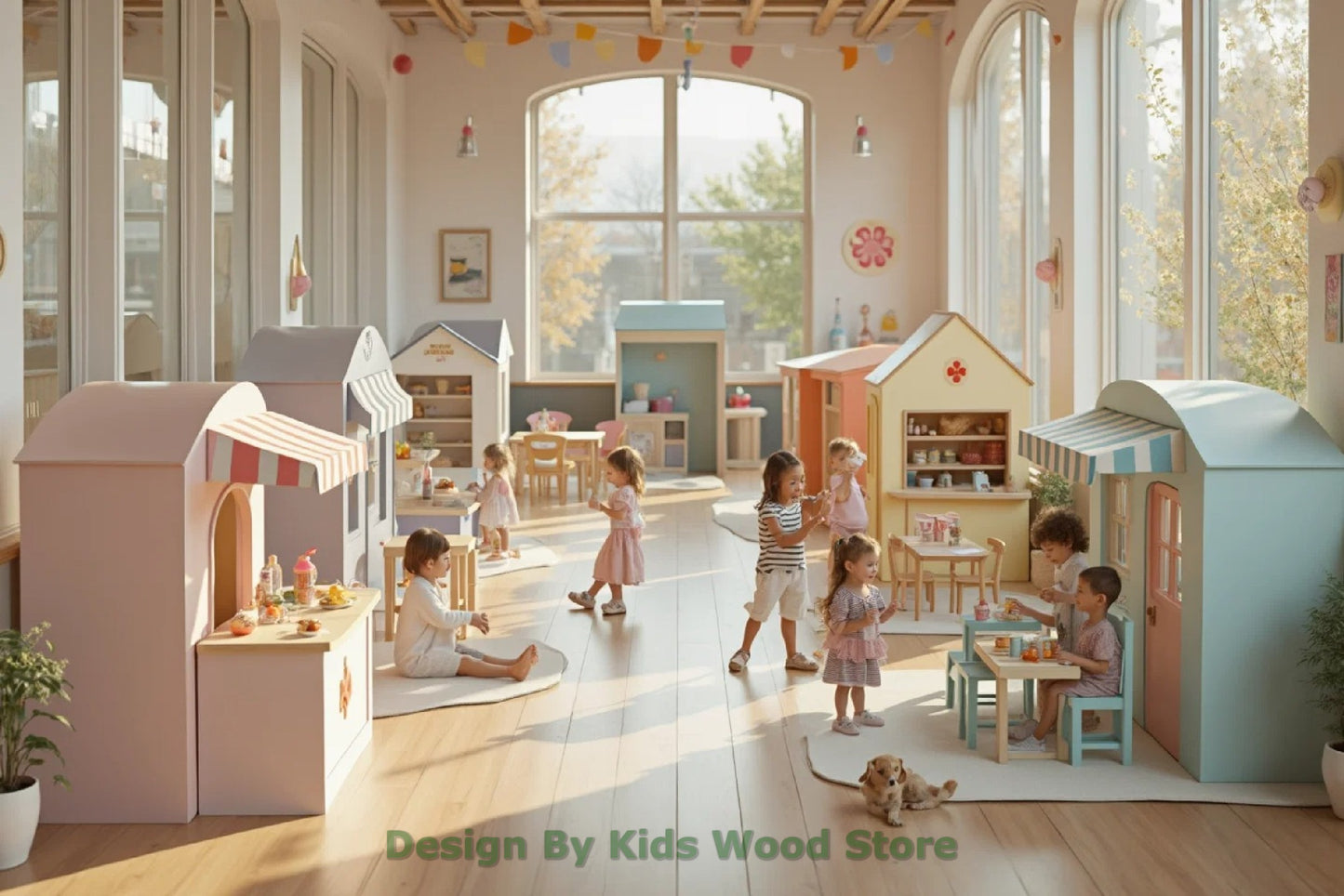 Customizable Educational Indoor and Outdoor Wooden Play Towns for Kids – Imagination-Boosting Designs for Daycares, Play Cafes and Playhouses