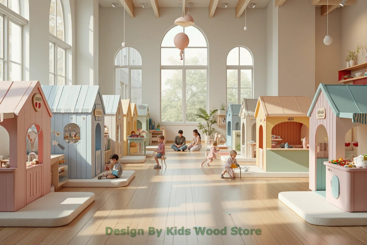 Customizable Educational Indoor and Outdoor Wooden Play Towns for Kids – Imagination-Boosting Designs for Daycares, Play Cafes and Playhouses