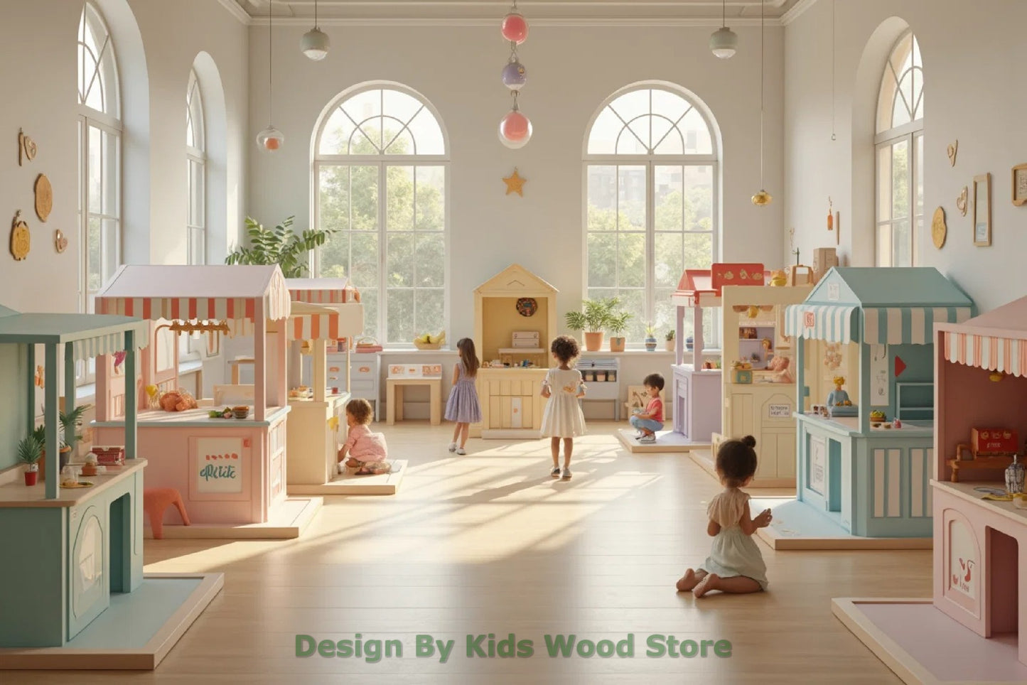 Customizable Educational Indoor and Outdoor Wooden Play Towns for Kids – Imagination-Boosting Designs for Daycares, Play Cafes and Playhouses