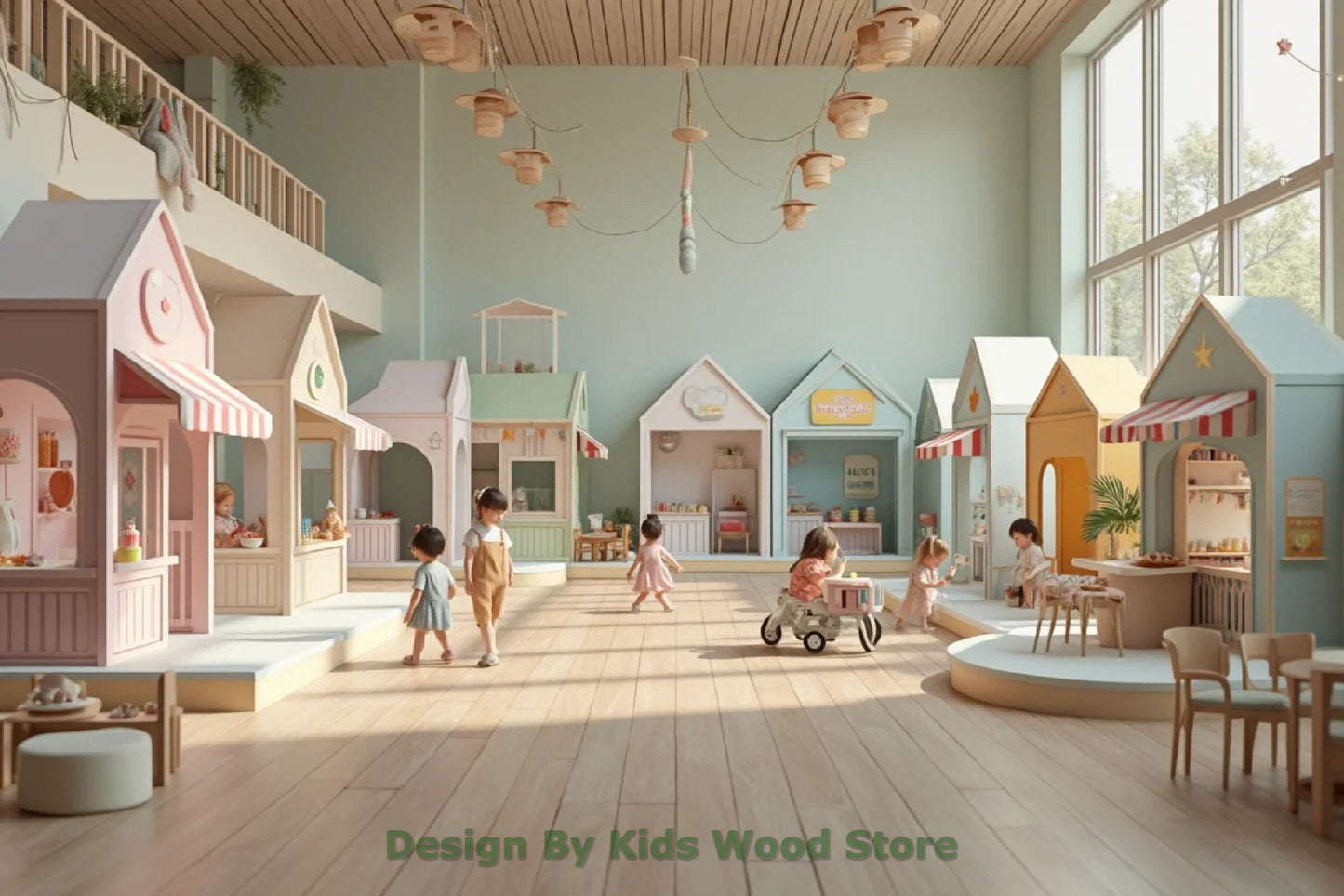 Customizable Educational Indoor and Outdoor Wooden Play Towns for Kids – Imagination-Boosting Designs for Daycares, Play Cafes and Playhouses