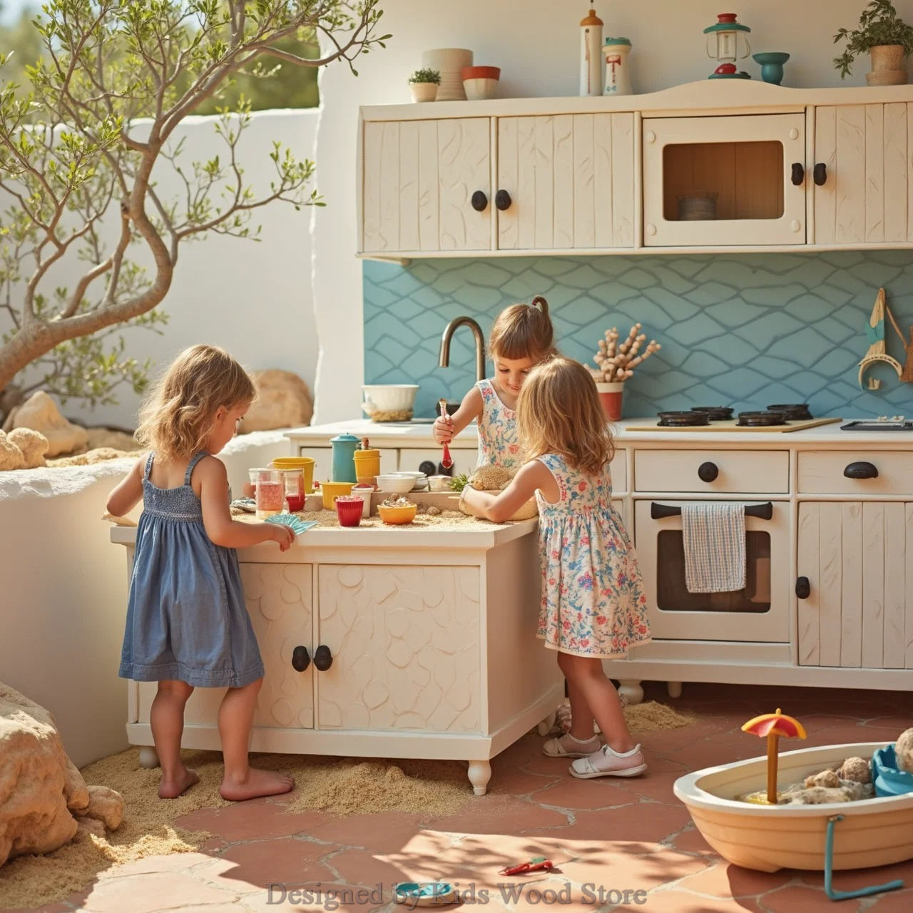 Mediterranean-Inspired Children's Kitchens for High-End Mansions and Cafes | Privileged...