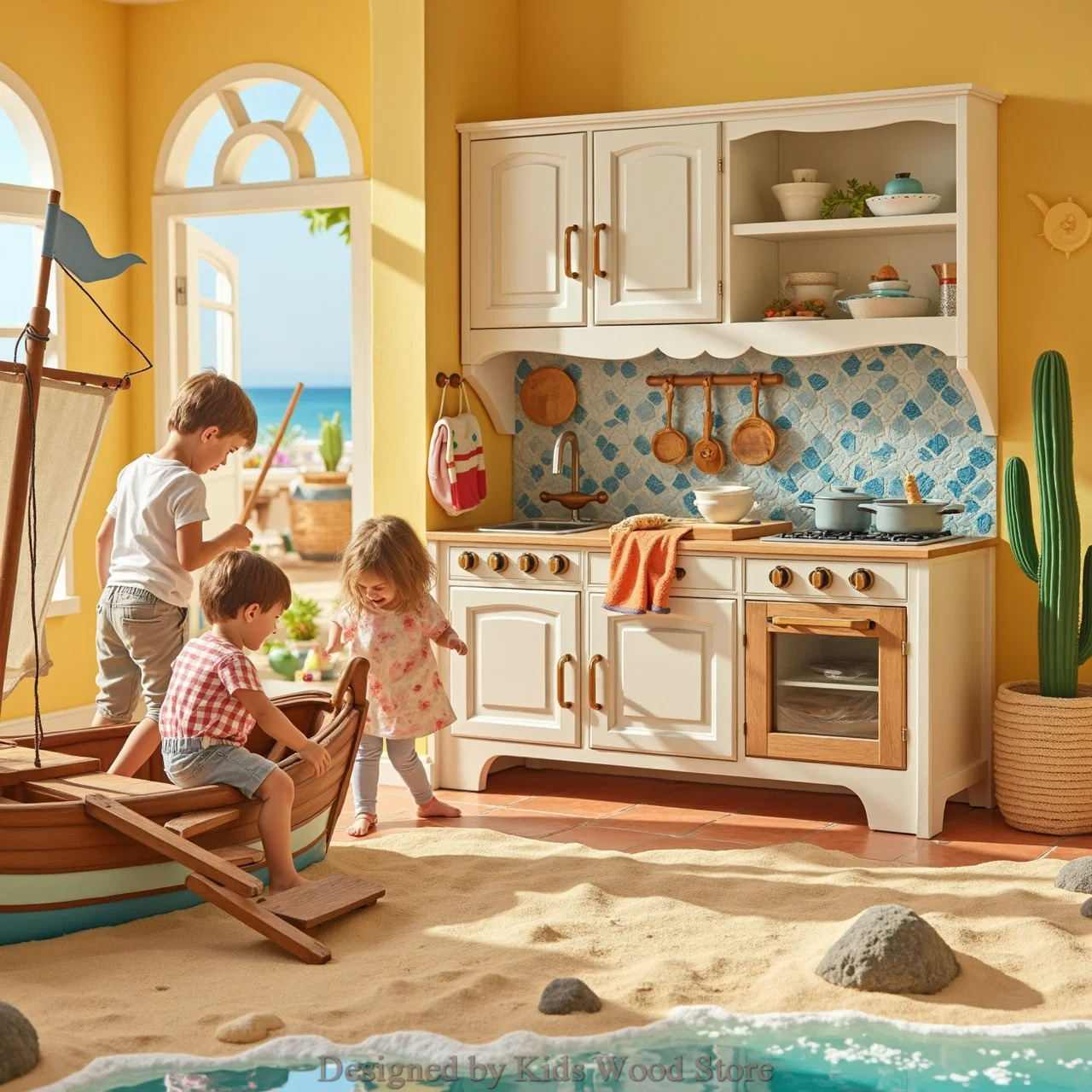 Mediterranean-Inspired Children's Kitchens for High-End Mansions and Cafes | Privileged...