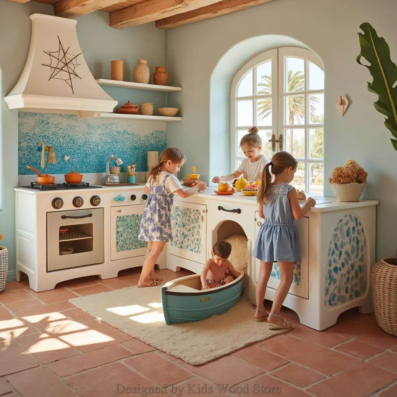 Mediterranean-Inspired Children's Kitchens for High-End Mansions and Cafes | Privileged...