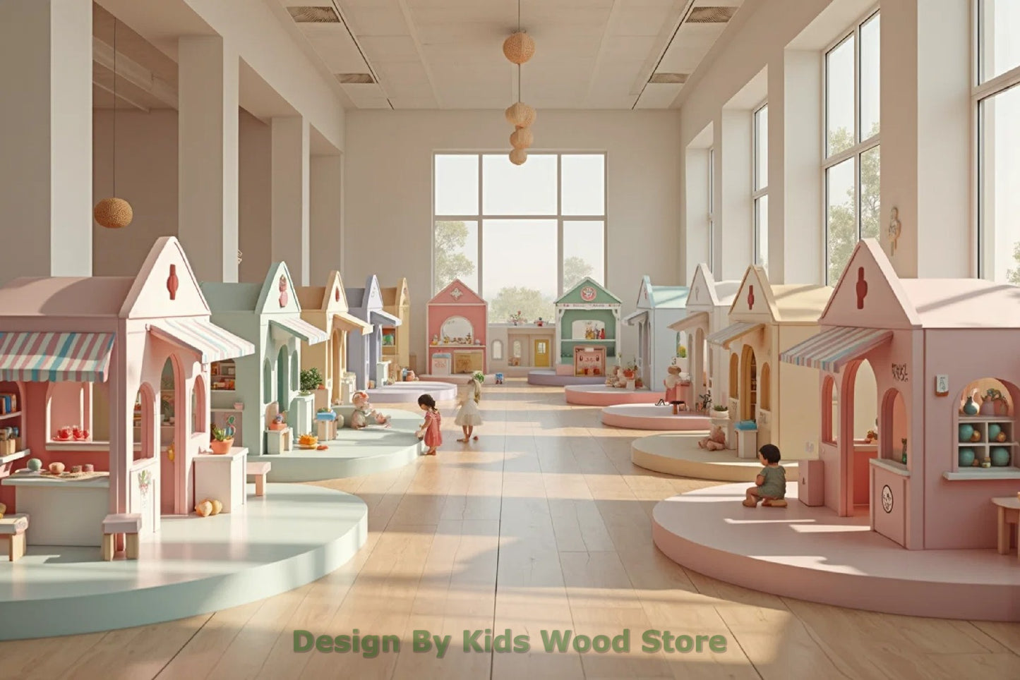 Customizable Educational Indoor and Outdoor Wooden Play Towns for Kids – Imagination-Boosting Designs for Daycares, Play Cafes and Playhouses