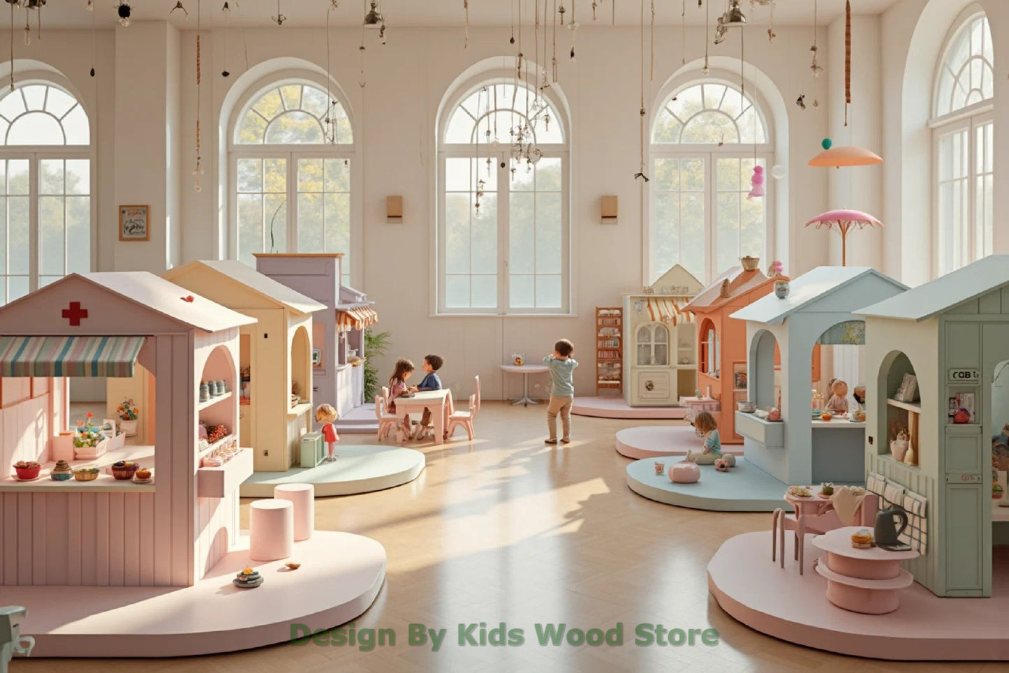 Customizable Educational Indoor and Outdoor Wooden Play Towns for Kids – Imagination-Boosting Designs for Daycares, Play Cafes and Playhouses