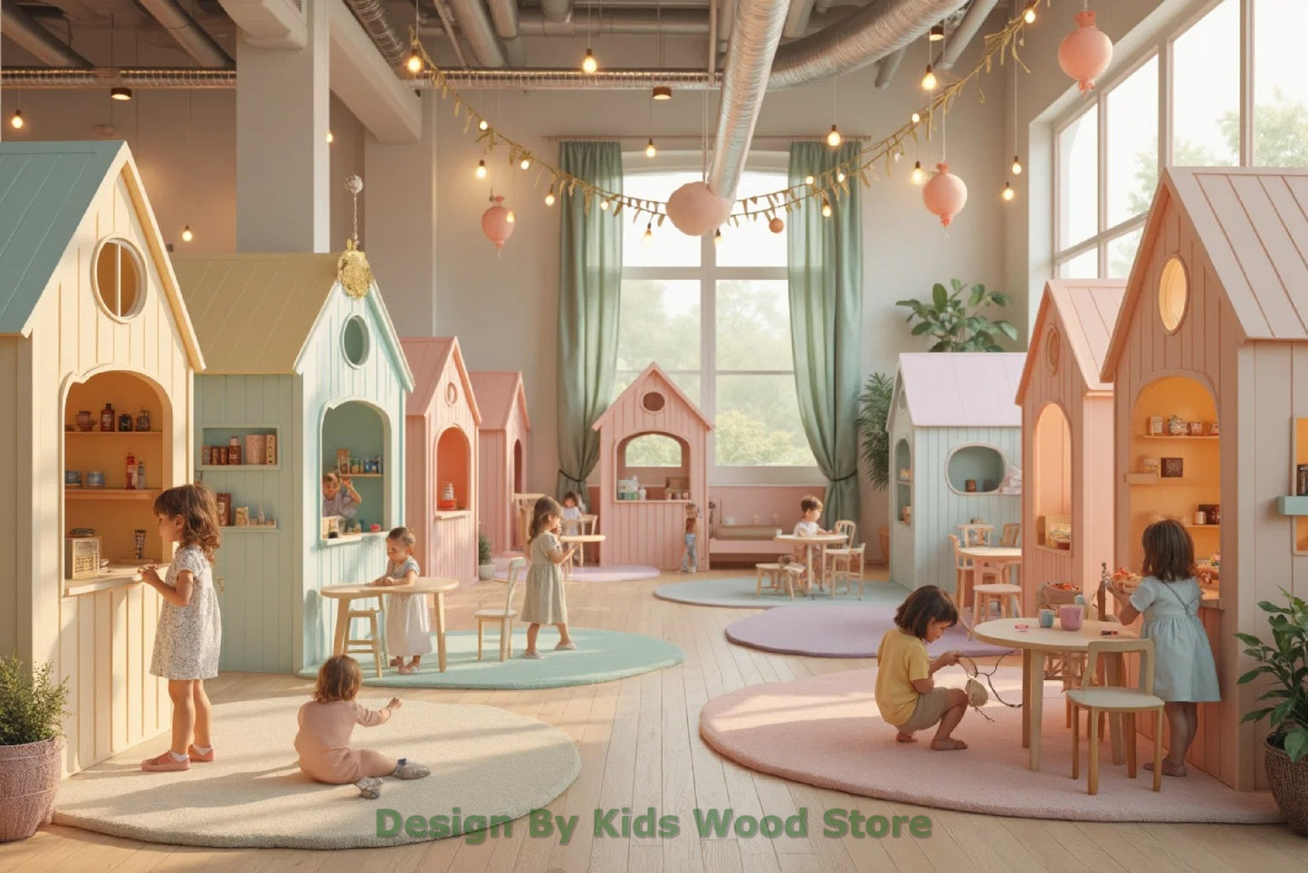 Customizable Educational Indoor and Outdoor Wooden Play Towns for Kids – Imagination-Boosting Designs for Daycares, Play Cafes and Playhouses