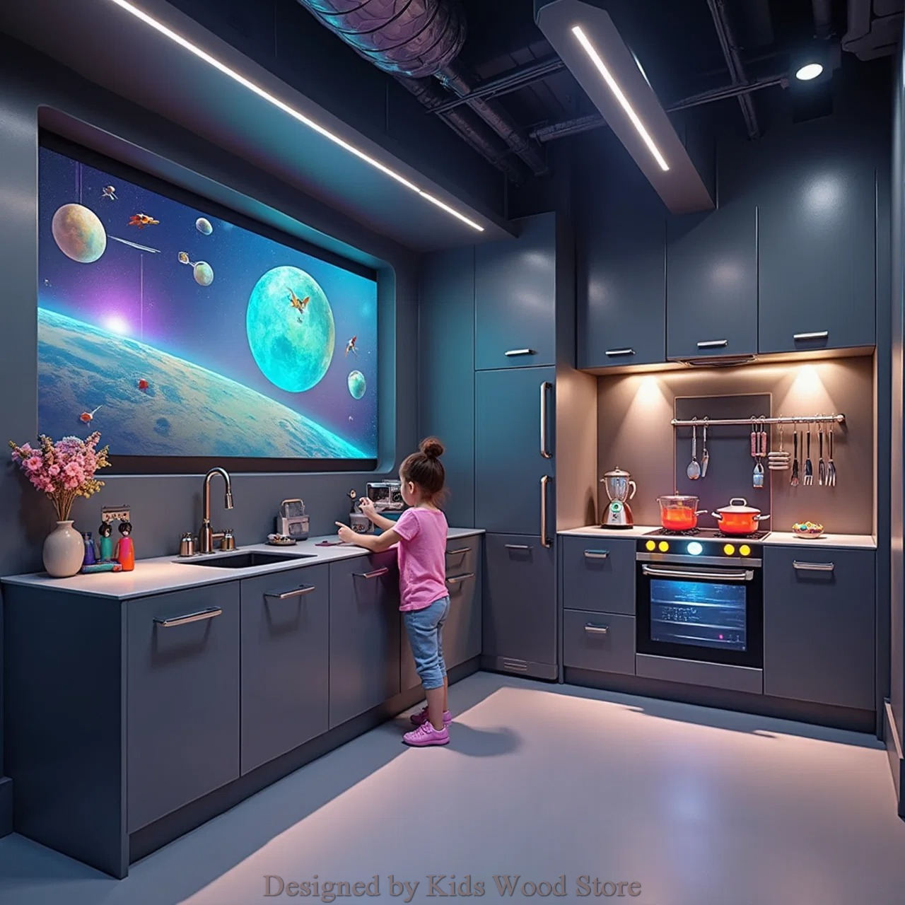 Tech-Inspired Children's Kitchens for High-End Mansions and Cafes | Privileged...