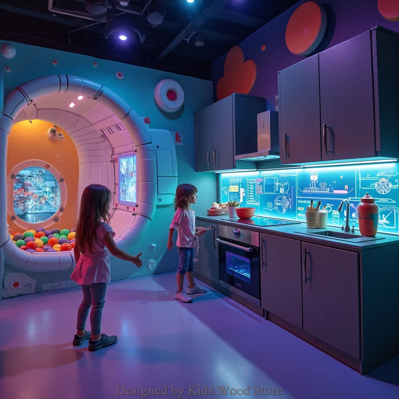 Tech-Inspired Children's Kitchens for High-End Mansions and Cafes | Privileged...