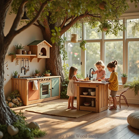 Rustic Children's Kitchens for Cozy, Nature-Themed Playrooms | Privileged...