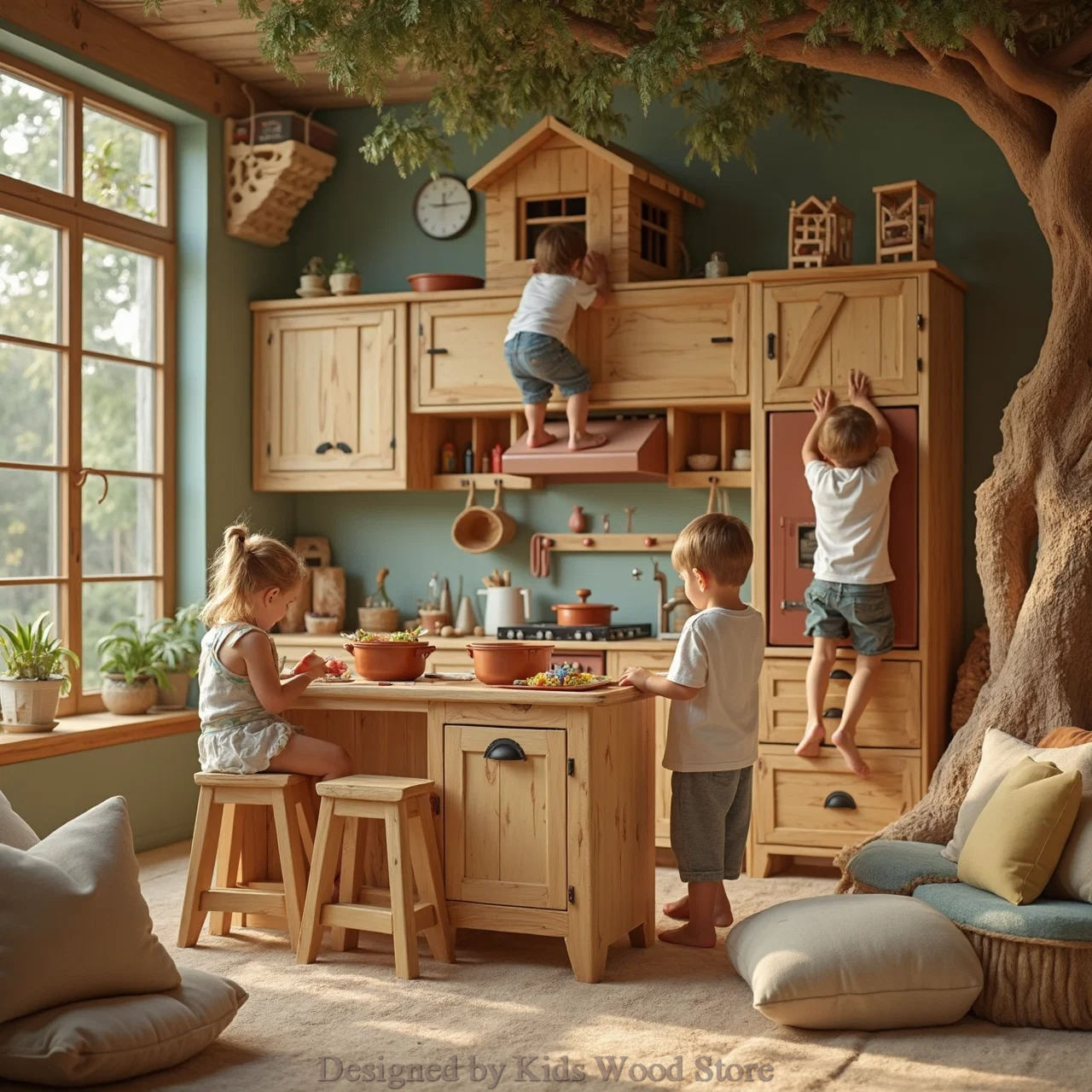 Rustic Children's Kitchens for Cozy, Nature-Themed Playrooms | Privileged...