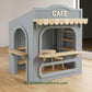 Casita de juegos de madera tipo cafetería | Casita de juegos para niños, ideal para interiores y exteriores