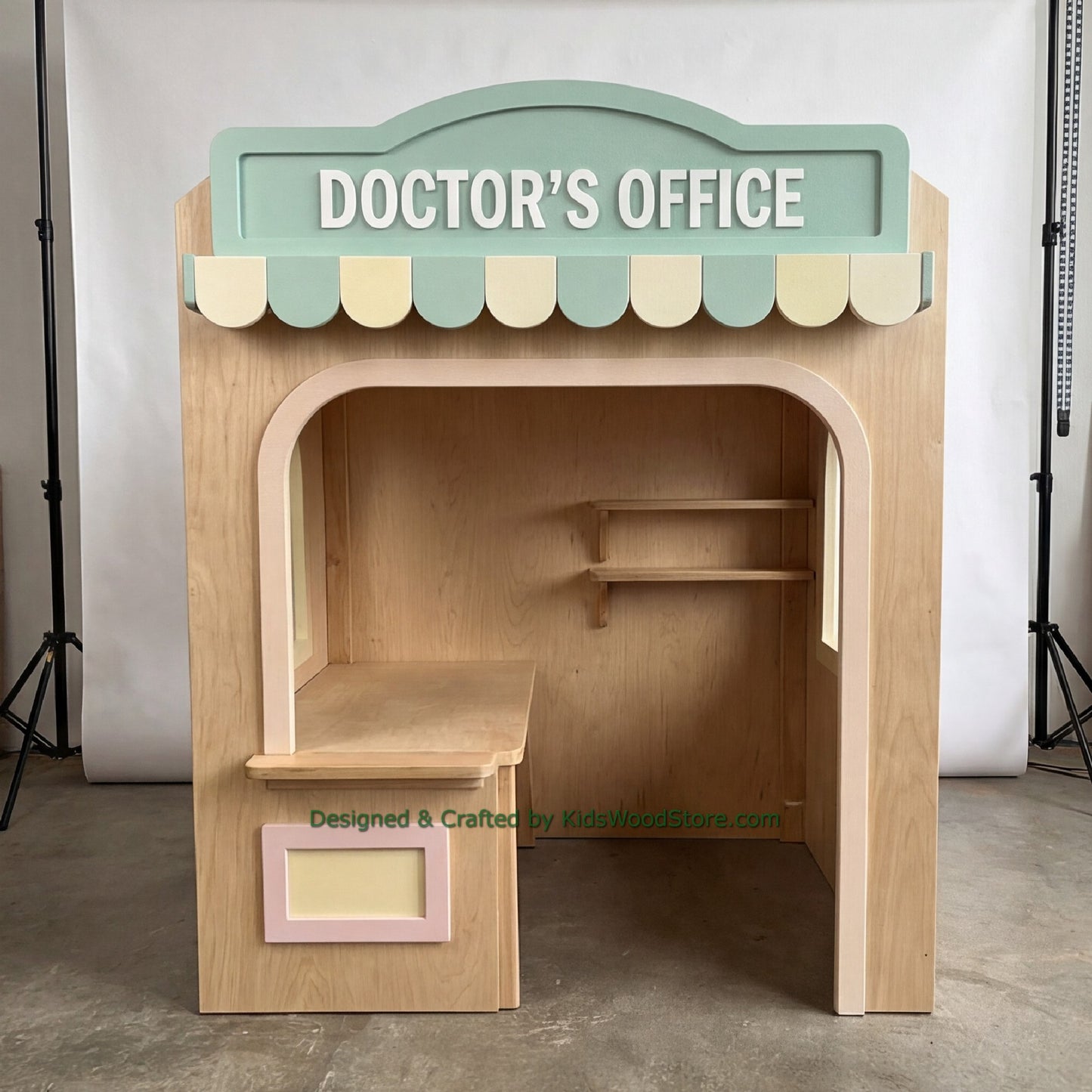 Wooden Doctor Playhouse + Furnitures for Kids | Personalized 25+ Themes | All-Inclusive Turnkey Project