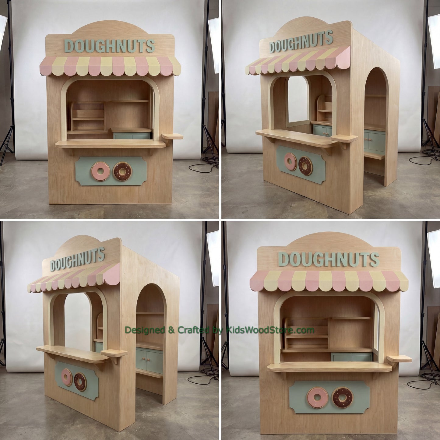 Wooden Doughnuts Playhouse + Furnitures for Kids | Personalized 25+ Themes | All-Inclusive Turnkey Project