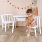 Wooden Kids Table, Kids Windsor Chair, and Kids Windsor Bench Set for Kids and Toddler - Customizable