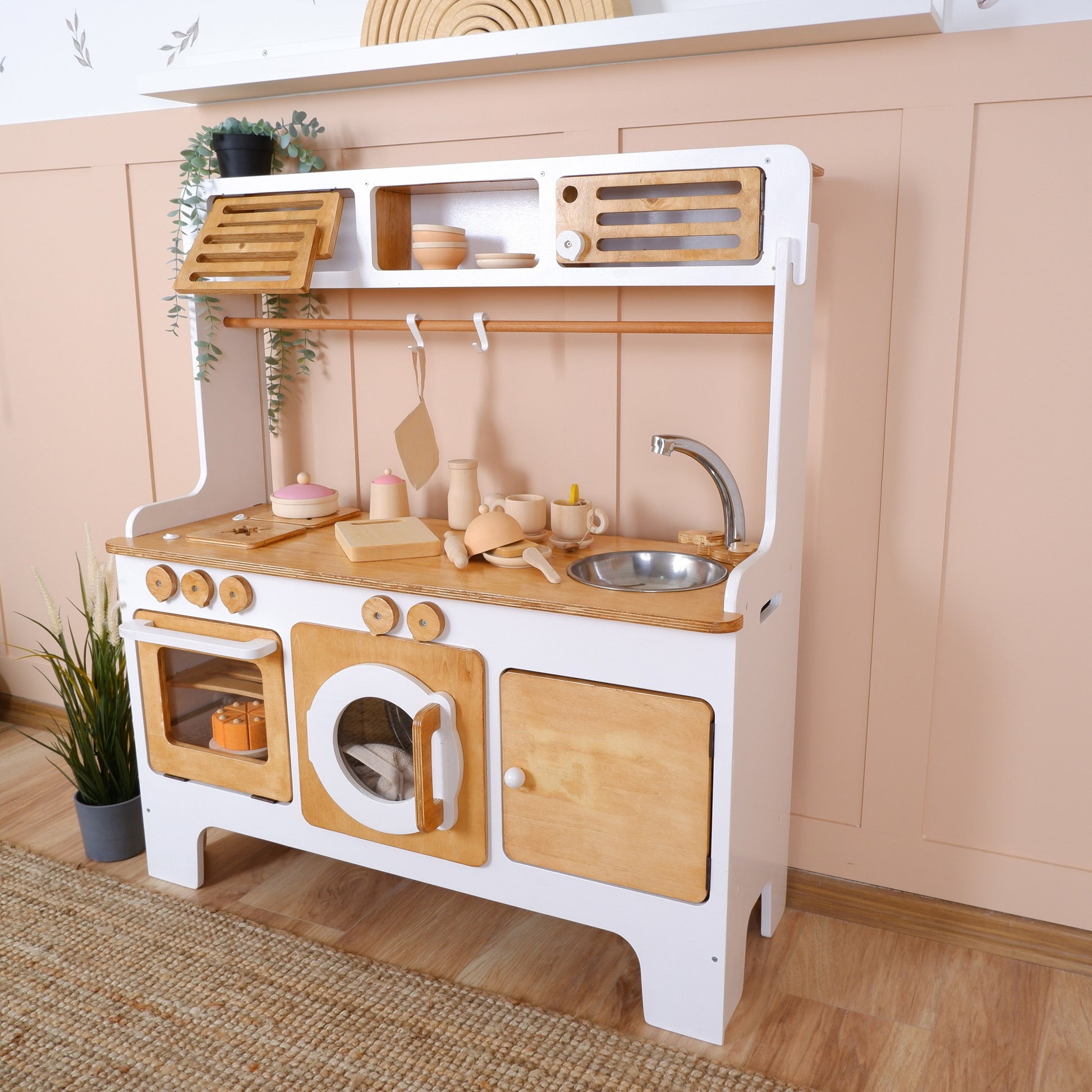 Wooden Toy Kids Large Wooden Kitchen Play Kitchen Wooden Kitchen
