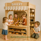Casita de madera de panadería | Casita de juegos para niños de interior y exterior