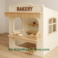 Casita de madera de panadería | Casita de juegos para niños de interior y exterior