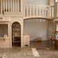 Luxury Indoor Wooden Play Town with Post Office & Florist Shop | Two-Story Modular Playhouse with Climbing Ramp & Slide
