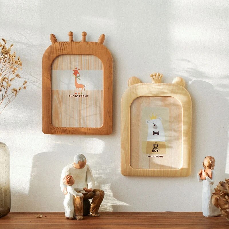 Nordic Style Lovely 7-inch Kids Crown Photo Frame Baby Room Wall Decoration Table Kindergarten Cartoon Picture Cute Ornament