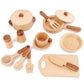 Kinder natürliche Holzfarbe Vorschulspielzeug Obst und Gemüse Simulation Spielhaus Küchengeschirr kognitives Holzspielzeug für Holzspielküche