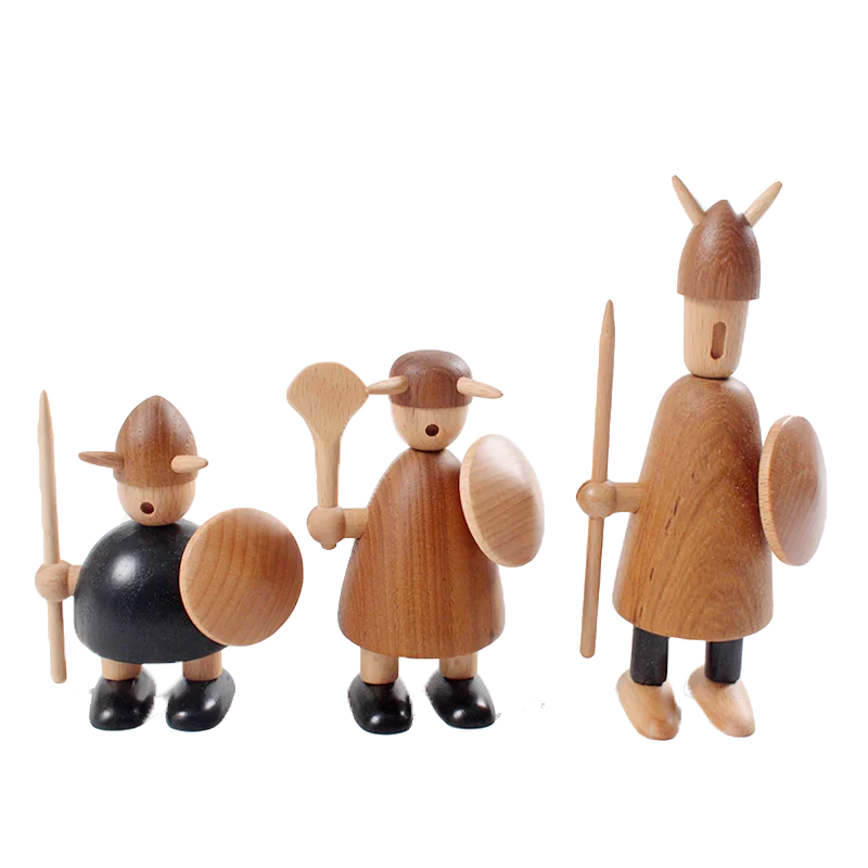 Original Wood Carving Vikings Home Decoration as for Creative Christmas Birthday Gift to Decor Interior Living Room  Figurines