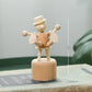 Cartoon wooden artwork movable puppet desktop figurine Ornaments clown horse giraffe dog statue crafts toy gifts home decoration