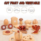 Children's Natural Wood Color Fruits And Vegetables Simulation Play House Cut Fruit Toy Kitchenware Cognitive Wooden Toys For Wooden Play Kitchen