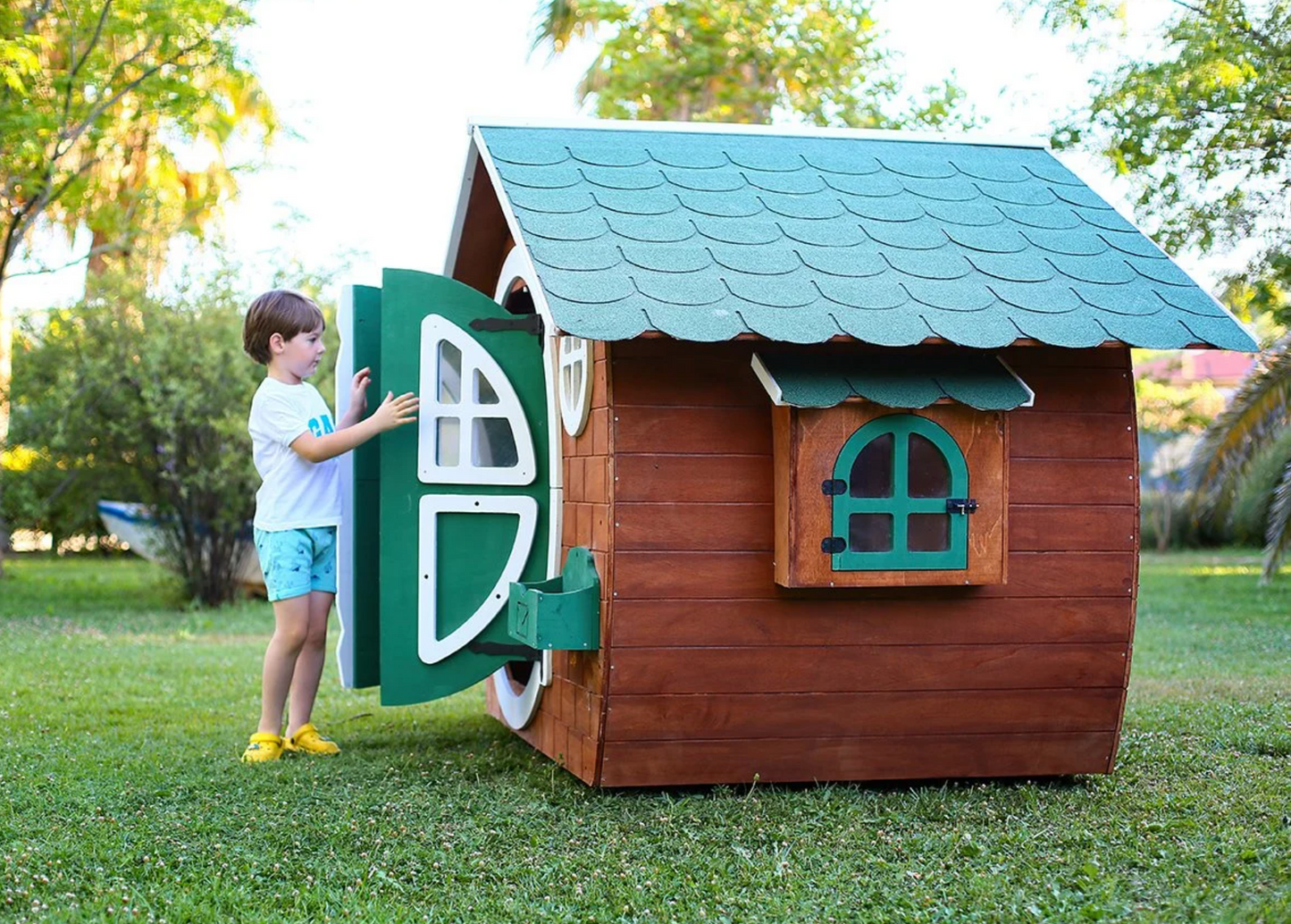 Hobbit Wooden Playhouse — Premium Handcrafted Outdoor Playhouse | Budget Friendly