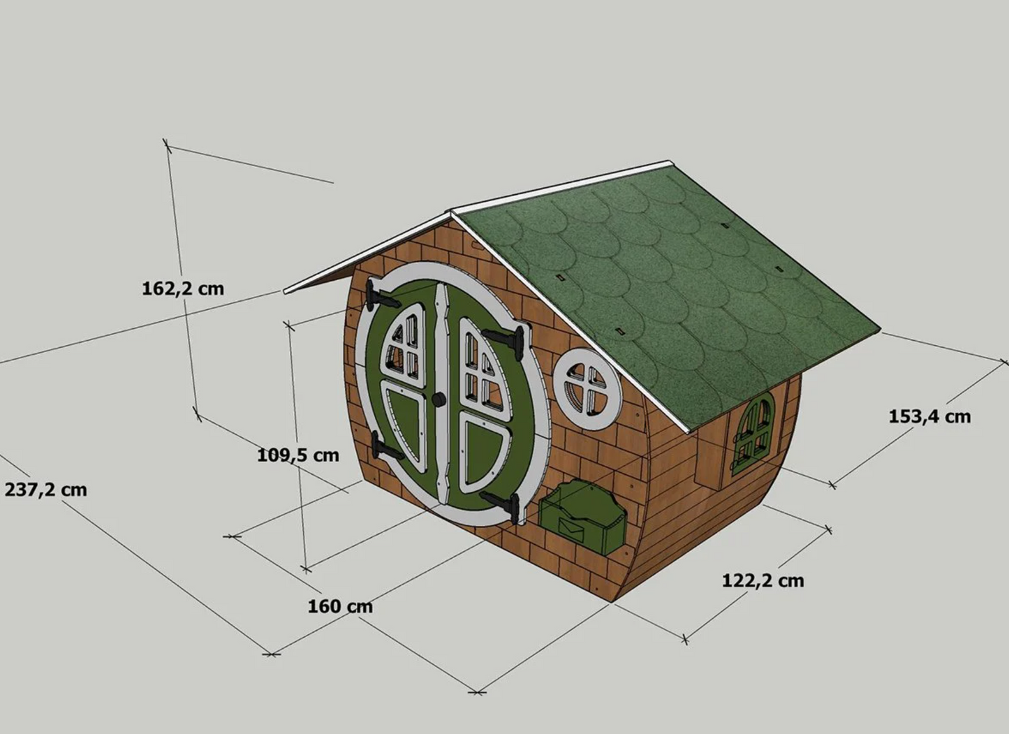 Hobbit Wooden Playhouse — Premium Handcrafted Outdoor Playhouse | Budget Friendly