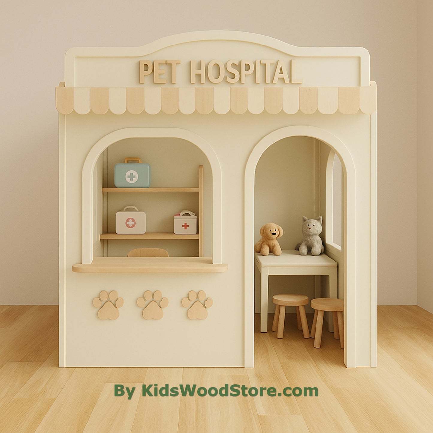 Casita de madera para consultorio médico | Casita de juegos personalizada para interior y exterior