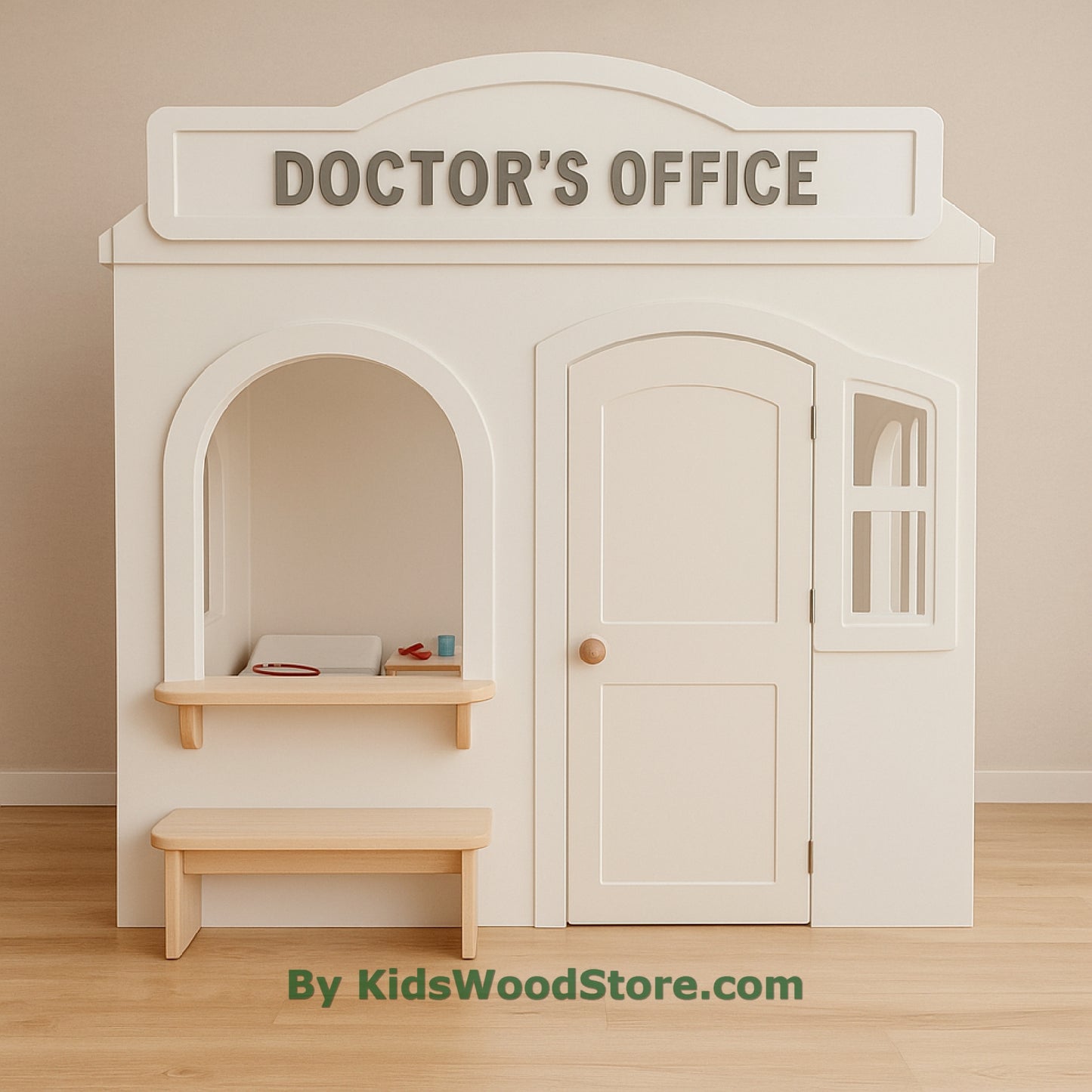 Casita de madera para consultorio médico | Casita de juegos personalizada para interior y exterior