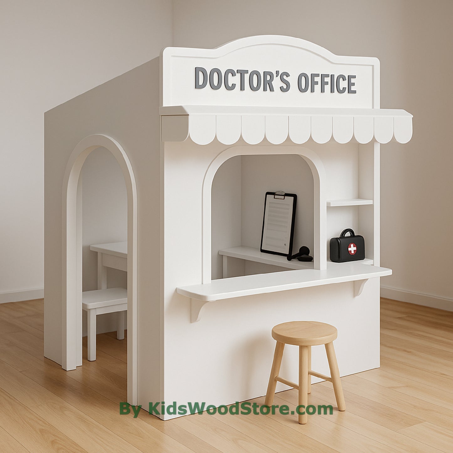 Casita de madera para consultorio médico | Casita de juegos personalizada para interior y exterior