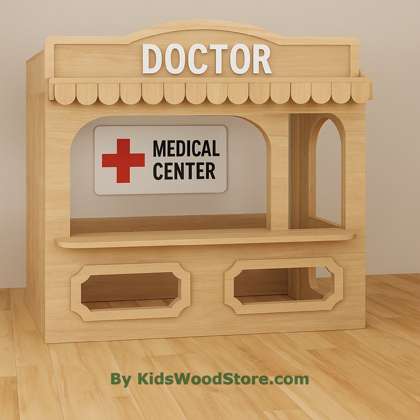 Casita de madera para consultorio médico | Casita de juegos personalizada para interior y exterior