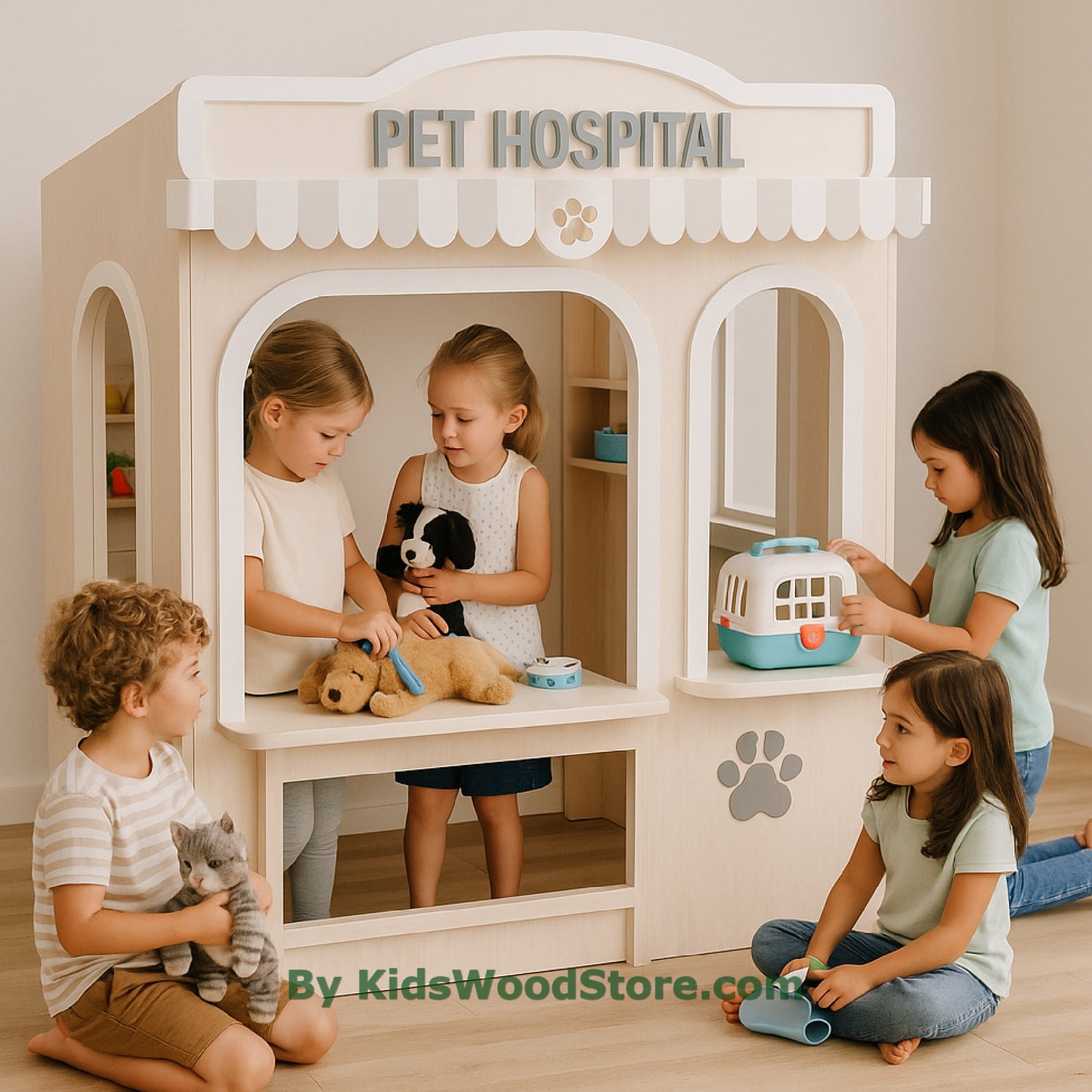 Casita de madera para consultorio médico | Casita de juegos personalizada para interior y exterior