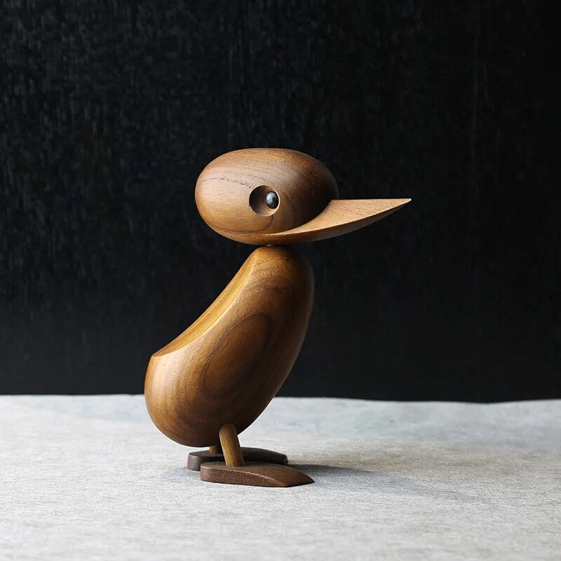 Nordic Designs Home Decoration Duck Mum Baby Wood Figurines Danish Famous Wooden Hand Crafts Classic Creative Decor Miniatures