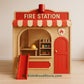 Fire Station Wooden Playhouse | Custom Indoor Outdoor Kids Playhouse
